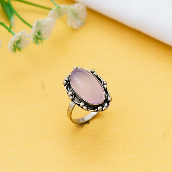 Arts Crystal Products Natural Labradorite Ring Set for Women,Vintage Joint Knuckle Stackable Rings Oval Gemstone Ring