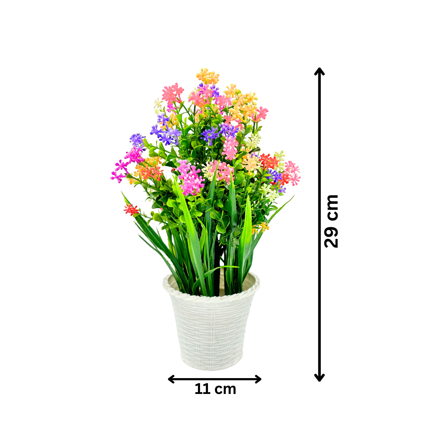 Wild Artificial Flower Plants With Cute Hexa Pot Flower Plant For Home Office Décor Tabletop And Desk Decoration Artificial Flower For Balcony Indoor Décor (RV-AP5) - Image 3