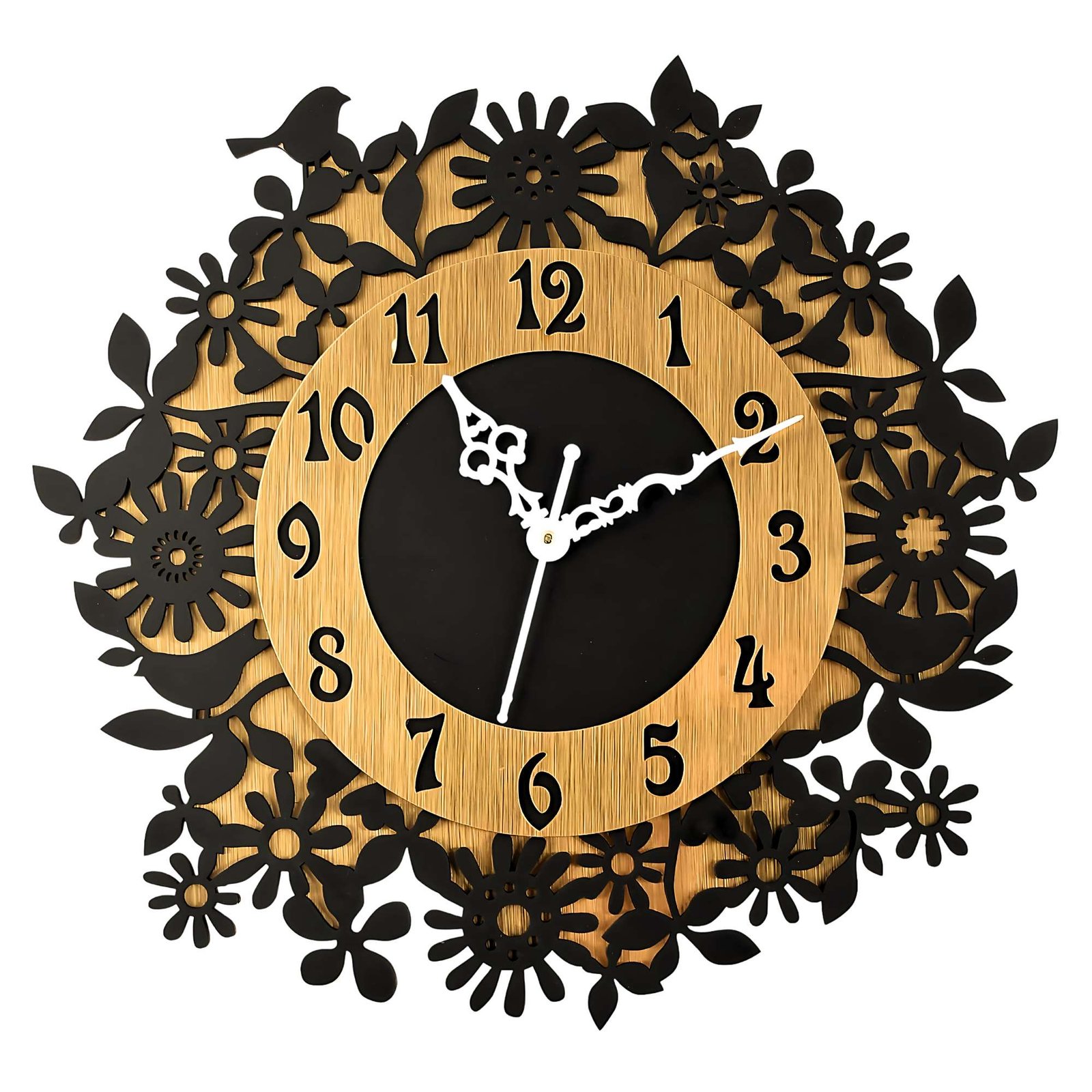 Wooden Silent Non-Ticking Wall Clock for Home Stylish Latest Designer Wall Clock for Home Living Room Bedroom Office Hall - Image 2